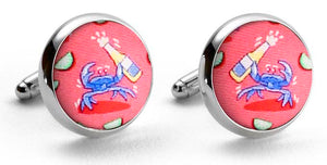 Drunken Crab: Cufflinks - Coral