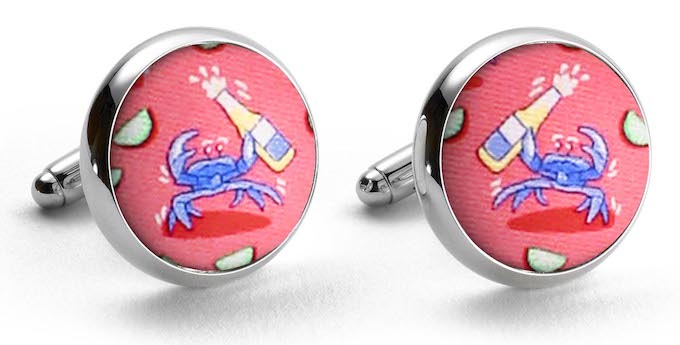 Drunken Crab: Cufflinks - Coral