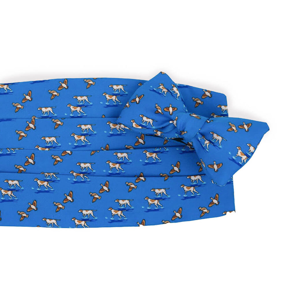 Quail Hunt: Cummerbund Set - Mid-Blue