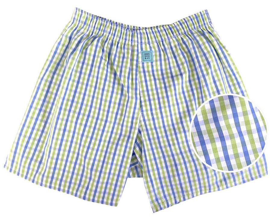 Gingham: Boxers - Sage/Blue