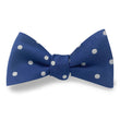Load image into Gallery viewer, College Collection Dots: Bow - Navy/Silver
