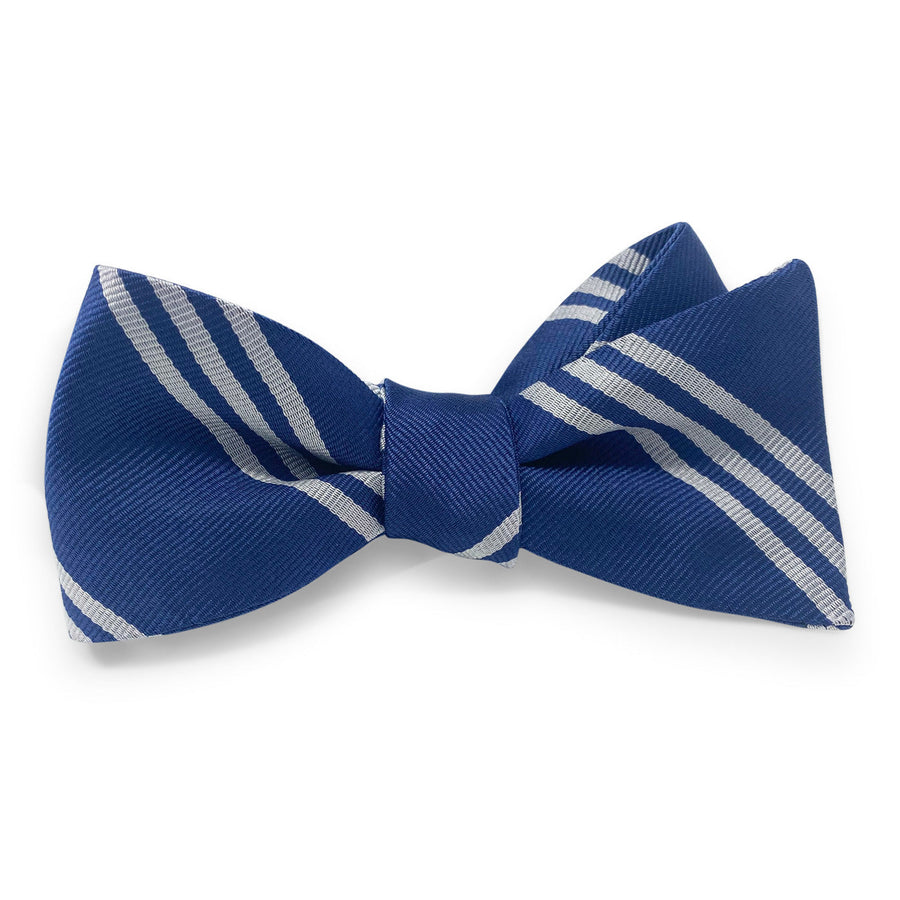 College Collection Stripes: Bow - Navy/Silver