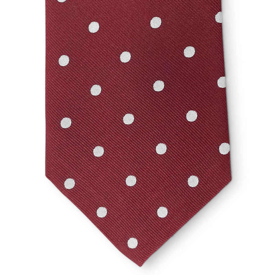 College Collection Dots: Tie - Maroon/Silver