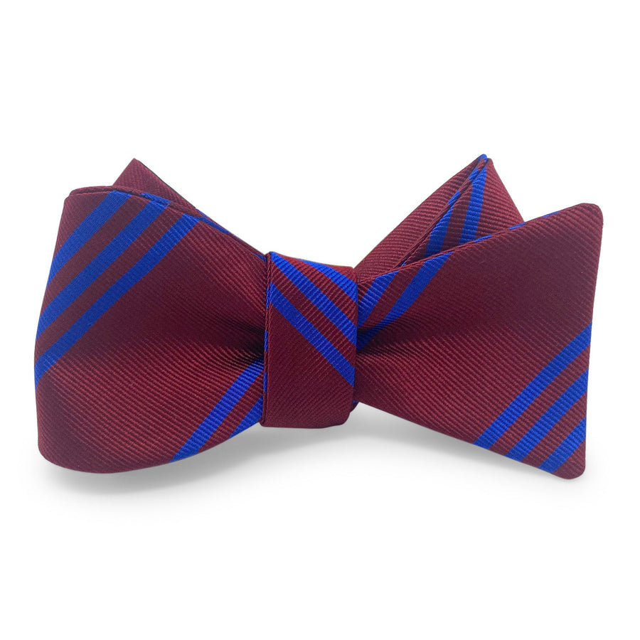 College Collection Stripes: Bow - Dark Red/Blue