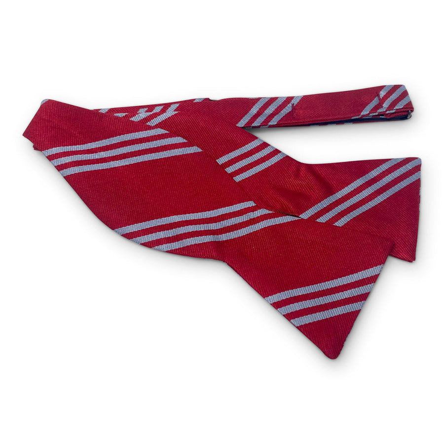 College Collection Stripes: Bow - Dark Red/Silver