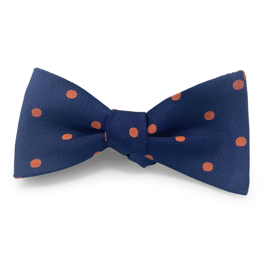 College Collection Dots: Bow - Navy/Orange