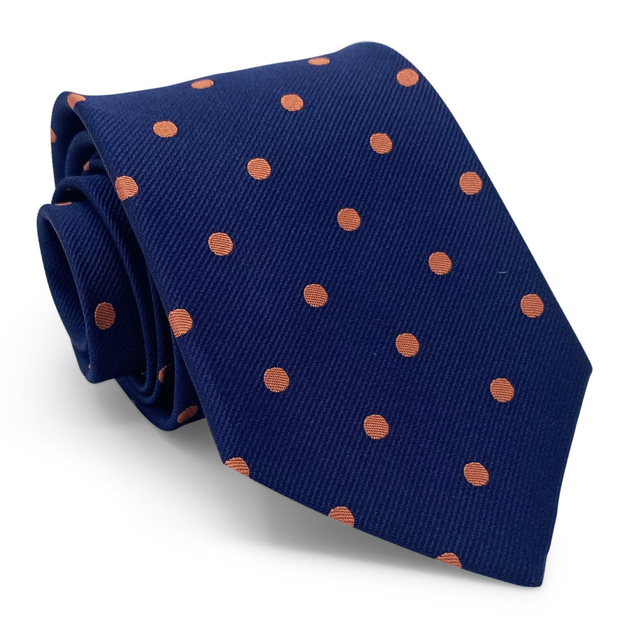 College Collection Dots: Tie - Navy/Orange