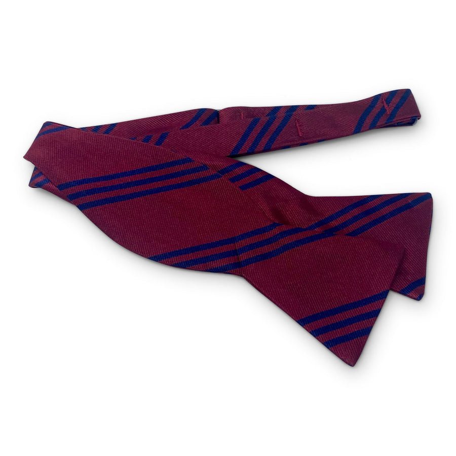 College Collection Stripes: Bow - Dark Red/Navy