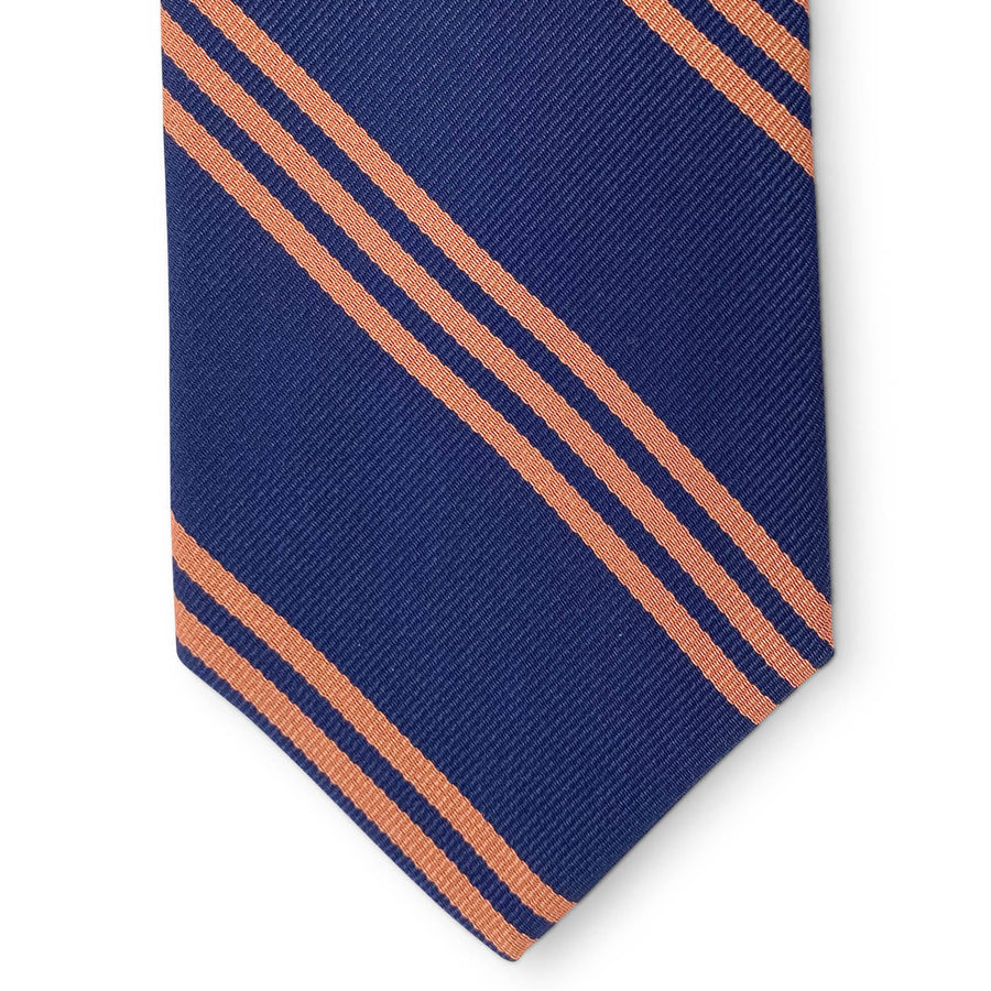 College Collection Stripes: Tie - Navy/Orange