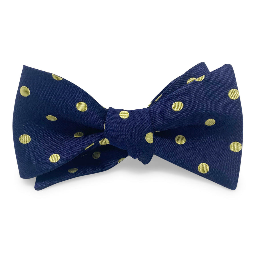 College Collection Dots: Bow - Navy/Gold