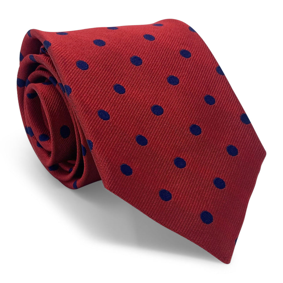 College Collection Dots: Tie - Red/Navy