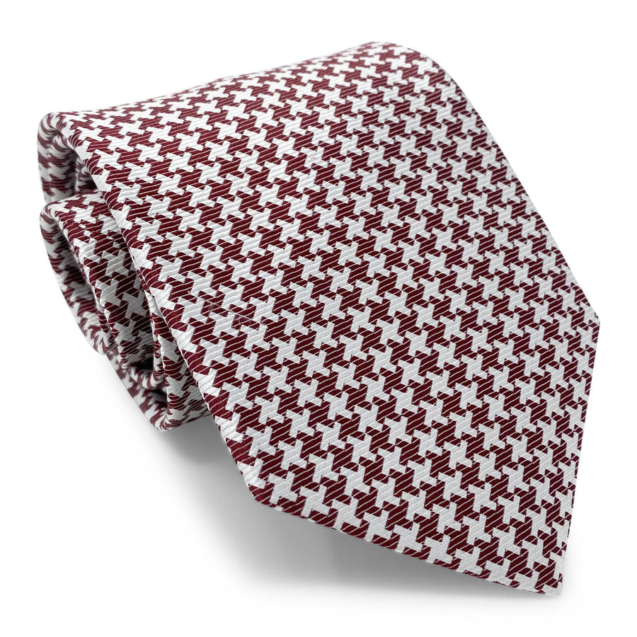 Gatsby Houndstooth: Tie - Crimson