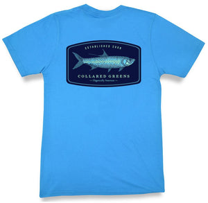 Tarpon Badge: Short Sleeve T-Shirt - Malibu Blue