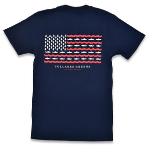 Trout Flag: Short Sleeve T-Shirt - Navy