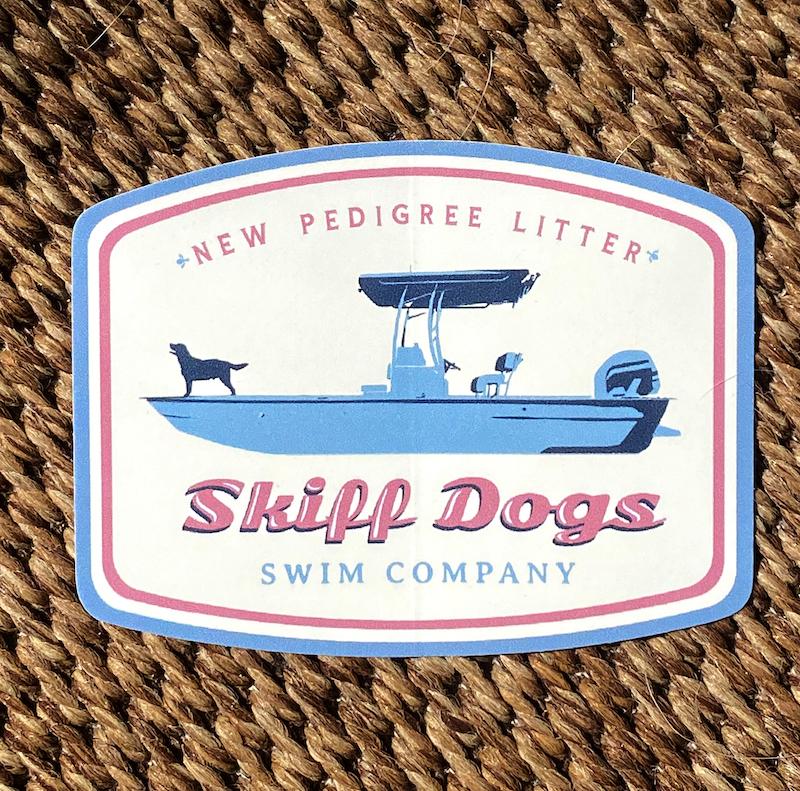 Skiff Dogs Logo: Sticker - Cream