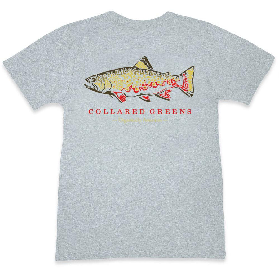 Brook Trout: Short Sleeve T-Shirt - Gray