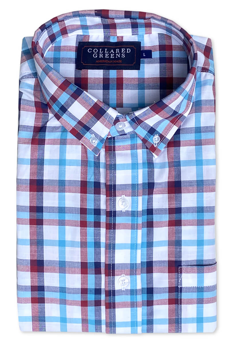 Rowland: Brookline Button Down Shirt - Blue/Red