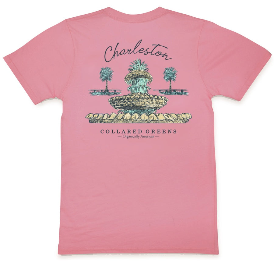 Pineapple Fountain: Short Sleeve T-Shirt - Pink