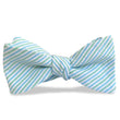 Load image into Gallery viewer, Seersucker: Carolina Cotton Bow - Blue/Green
