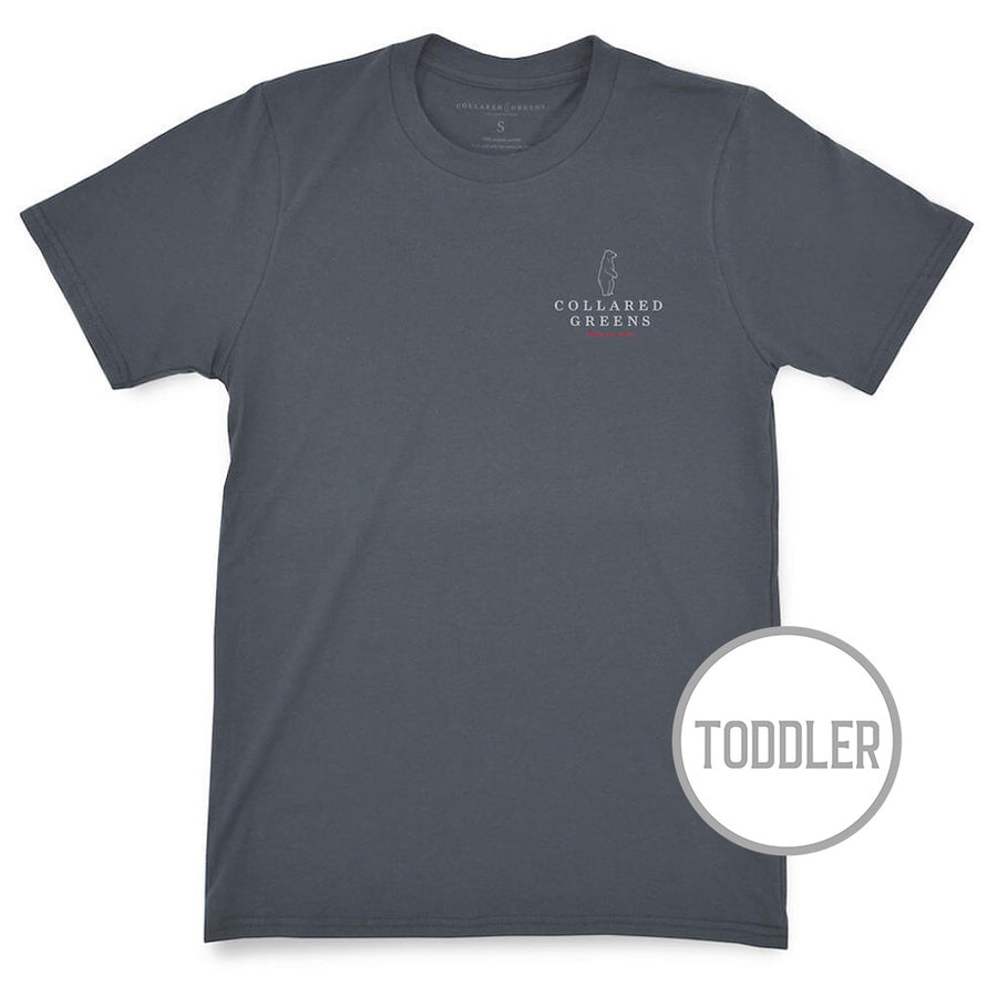 Patriotic Pup: Toddler Short Sleeve T-Shirt - Charcoal