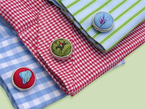 Palm Trees: Cufflinks - Fuchsia