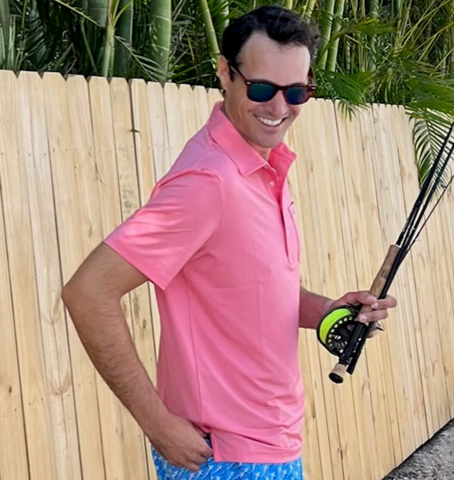 Drunken Crab: Upcycled Club Polo - Coral