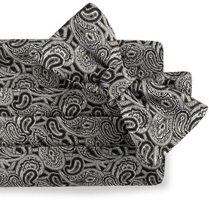 Paisley Formal: Cummerbund Set - Black & White