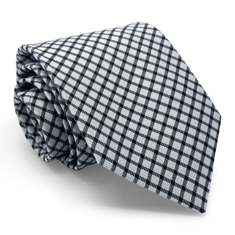 Plaid Formal: Tie - Black/White