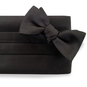 Textured Formal: Cummerbund Set - Black