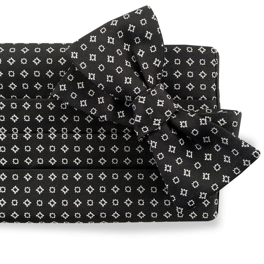 Foulard Formal: Cummerbund Set - Black & White