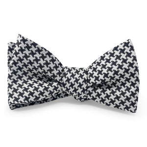 Houndstooth Formal: Bow - Silver/White