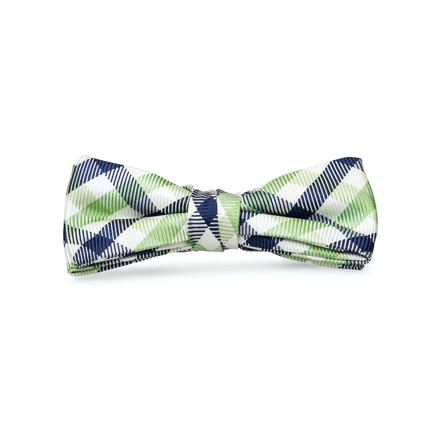 Collegiate Quad: Boys Bow Tie - Navy/Green