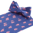 Load image into Gallery viewer, Pigs Royal Cummerbund and Bow Tie Set Cummerbund Sets - Collared Greens American Made
