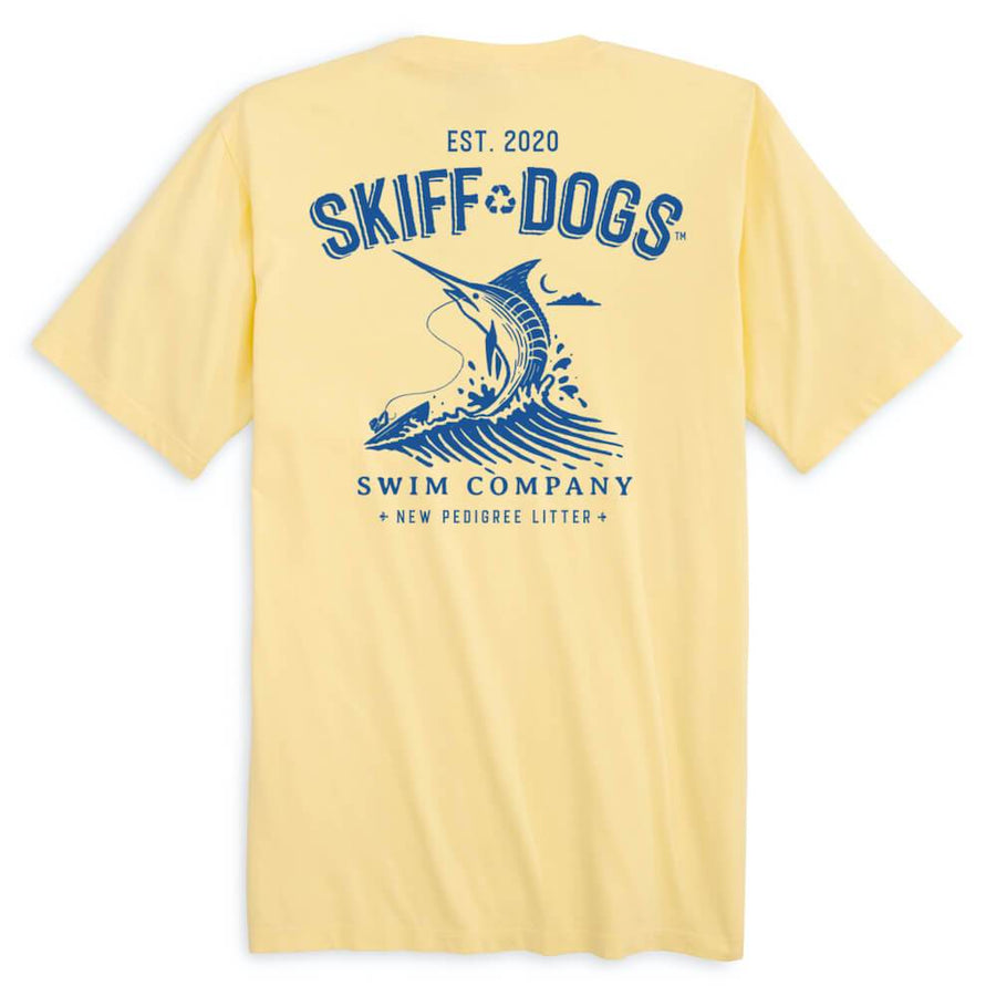 Marlin Mayhem: Pocket Short Sleeve T-Shirt - Yellow