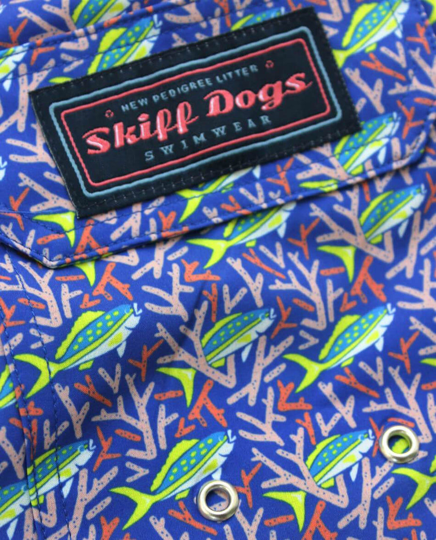 Staghorn Swim: Swim Trunks - Blue/Pink