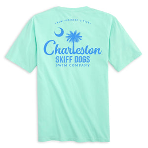 Skiff Dogs Hometown: Pocket Short Sleeve T-Shirt - Mint/Blue