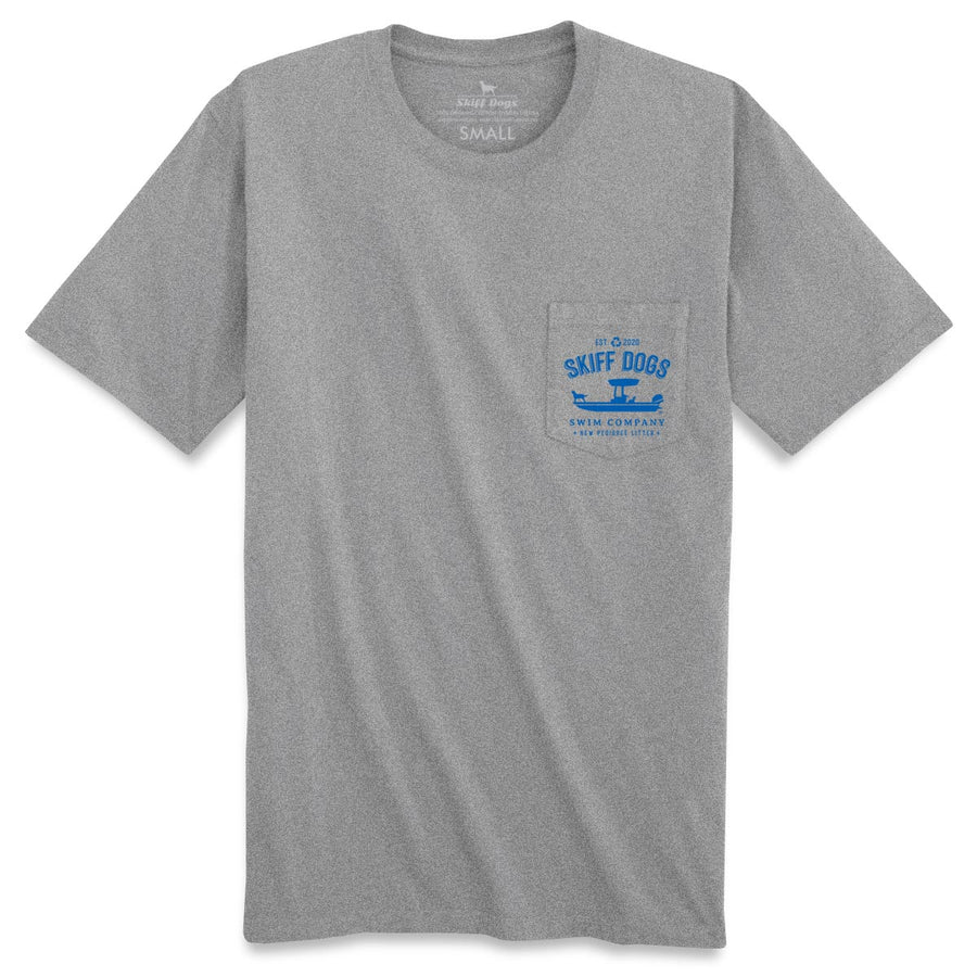 Skiff Dogs Hometown: Pocket Short Sleeve T-Shirt - Gray/Blue