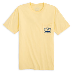 Skiff Dogs Hometown: Pocket Short Sleeve T-Shirt - Yellow/Blue