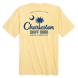 Skiff Dogs Hometown: Pocket Short Sleeve T-Shirt - Yellow/Blue