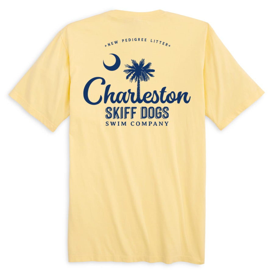 Skiff Dogs Hometown: Pocket Short Sleeve T-Shirt - Yellow/Blue