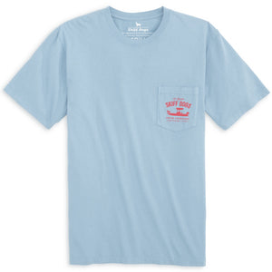 Open Bar Octopus: Pocket Short Sleeve T-Shirt - Chambray