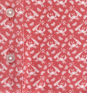 Drunken Crab: Upcycled Club Polo - Coral