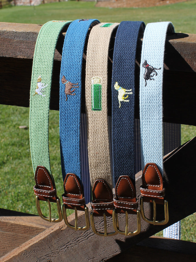 Bulldog Buddies: Embroidered Belt - Royal Blue