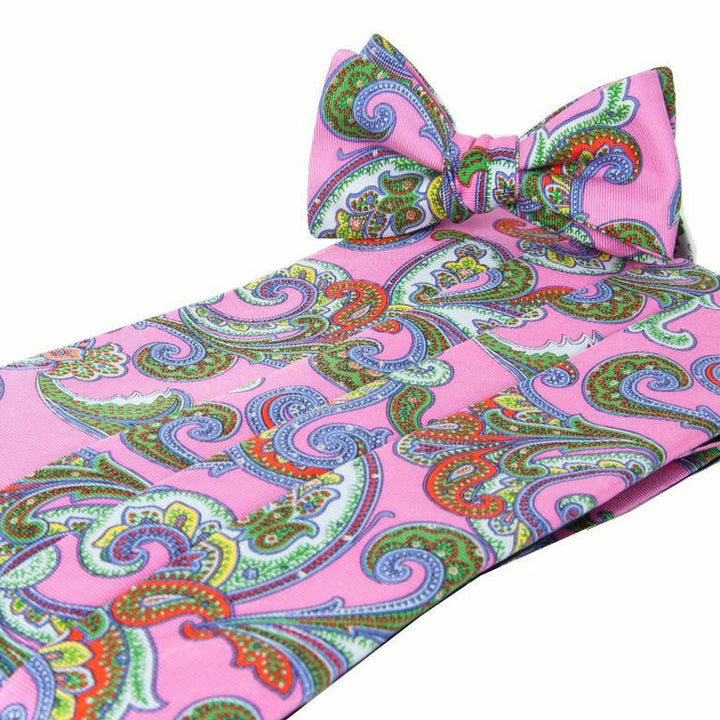 Wood Pink Cummerbund and Bow Tie Set - Collared Greens