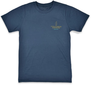 Good Boy: Short Sleeve T-Shirt - Yellow Lab on Steel Blue